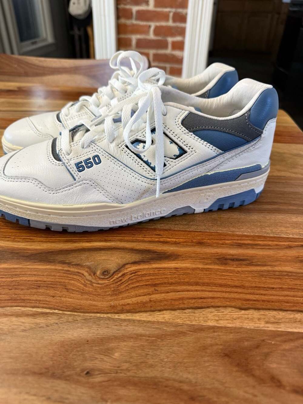 New Balance 550 pre-distressed Vintage Turquoise Indigo Sneakers Sz 10